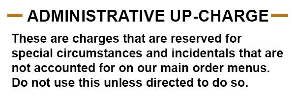 Admin Upcharge Example